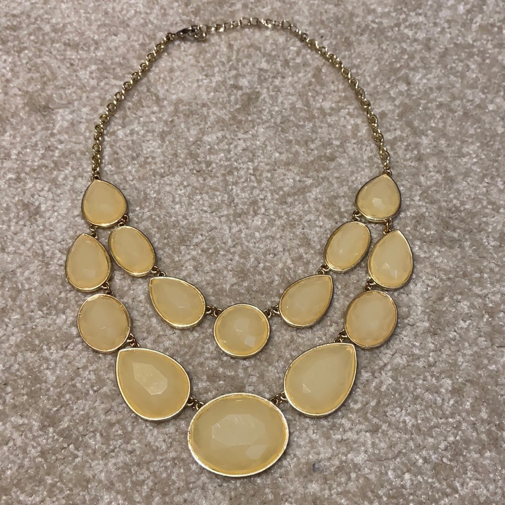 Cream Double-Layer Statement Necklace
